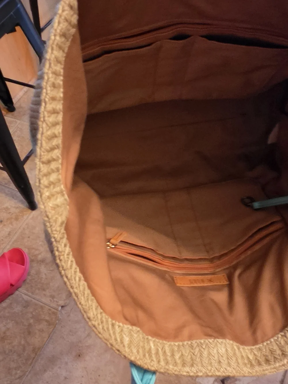 Hobo Shopper Tote with Pom-Pom Charm EUC